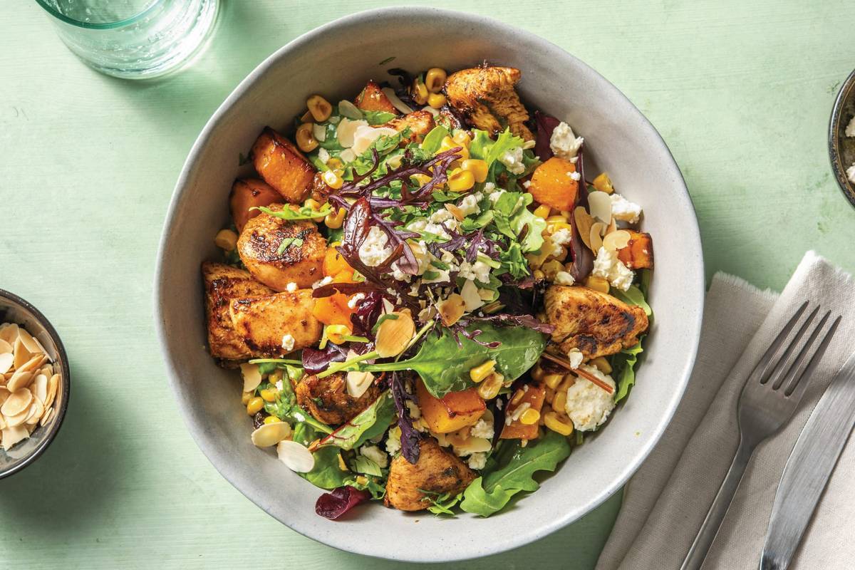 Kiwi Chicken & Roast Kumara Dijon Salad