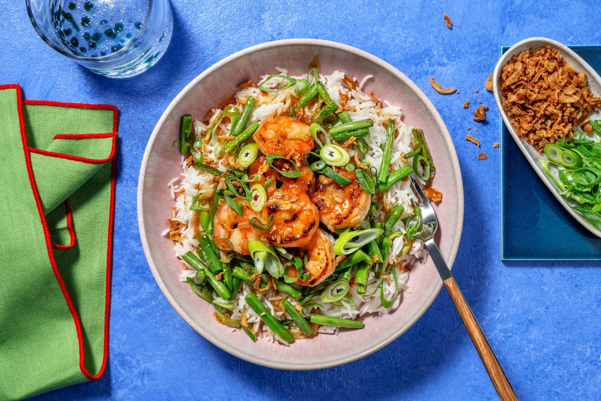 Pan-Fried Double Shrimp and Green Beans