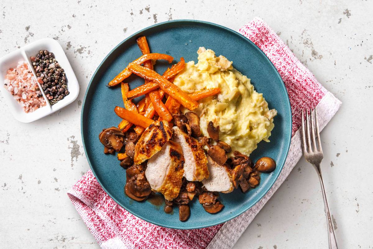 Crispy Chicken Breast with Bacon Lardons