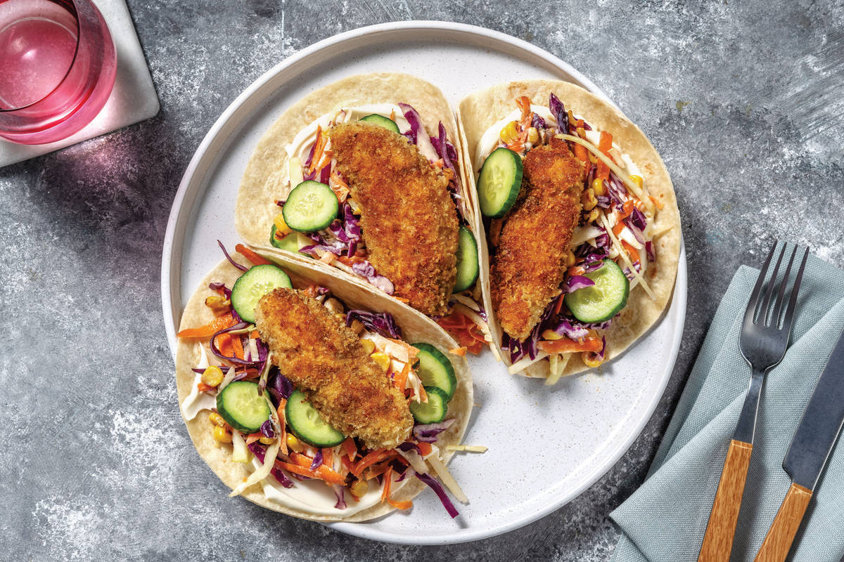 Crumbed Chicken Tender Tacos