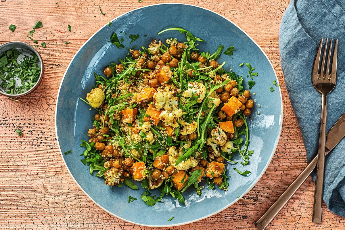 Crispy Chickpea and Roasted Cauliflower Salad