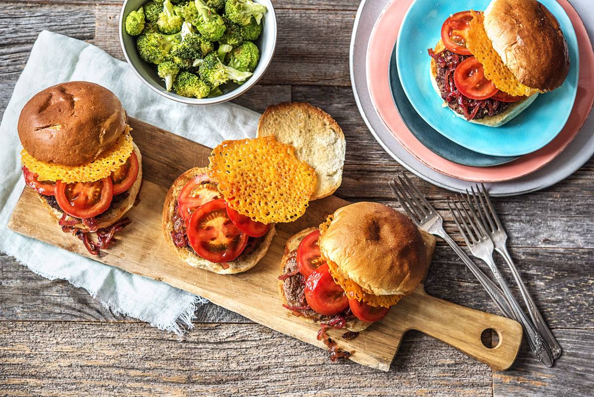 Crispy Frico Cheeseburgers