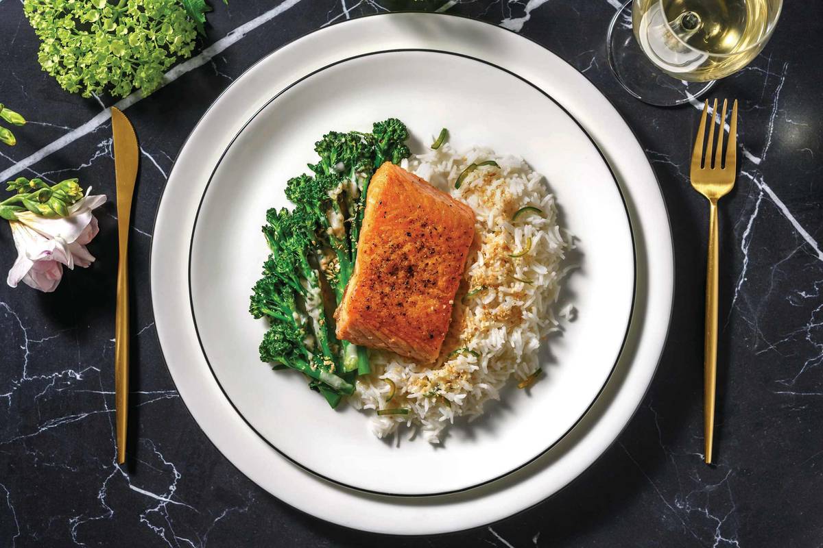 Crispy-Skinned Salmon & Thai Coconut Sauce