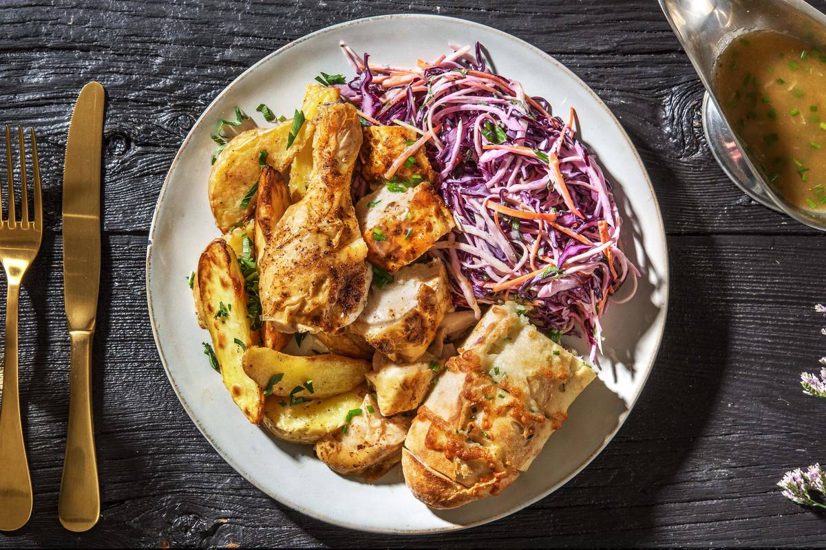 Crispy Skinned Chicken Dinner