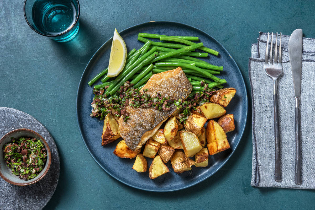 Crispy Skinned Sea Bass with Salsa Verde