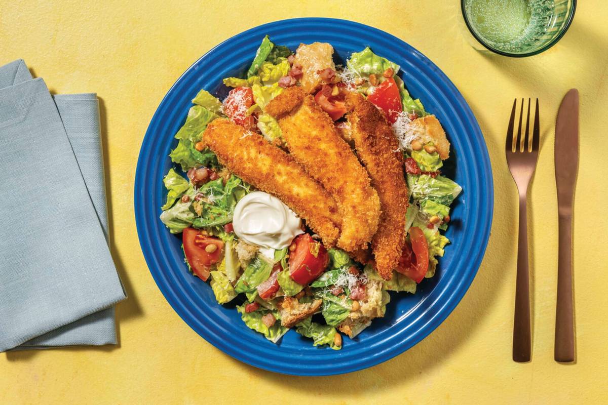 Crumbed Chicken Caesar Salad