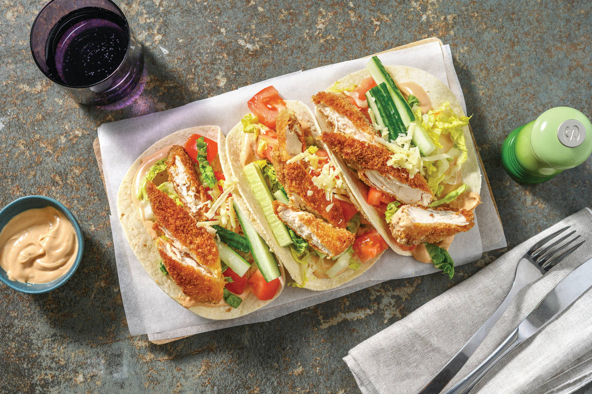 Quick Crumbed Chicken Tacos