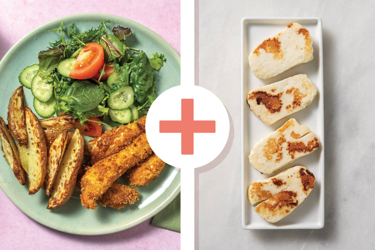 Quick Crumbed Tandoori Chicken & Haloumi