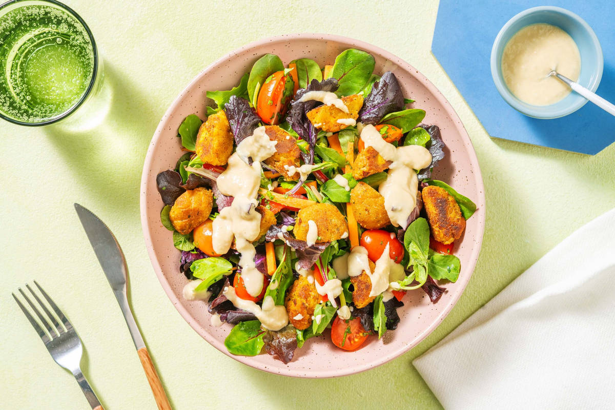 Crumbled Crispy Falafel Salad