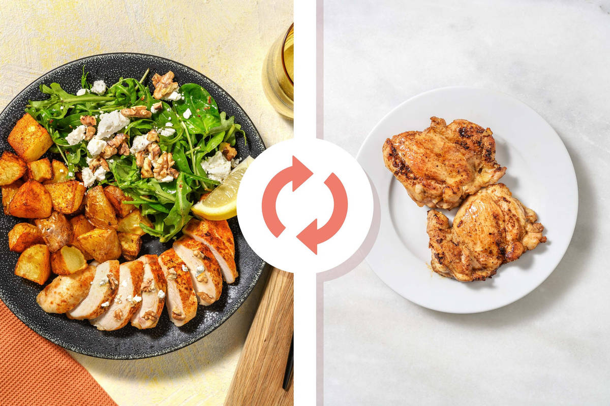 Roasted Chicken Thighs and Goat Cheese