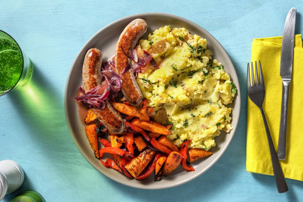 Cumberland Sausages and Parsley Mash