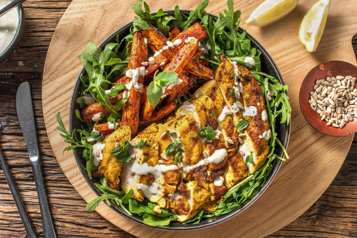 Cumin Chicken and Grilled Carrots