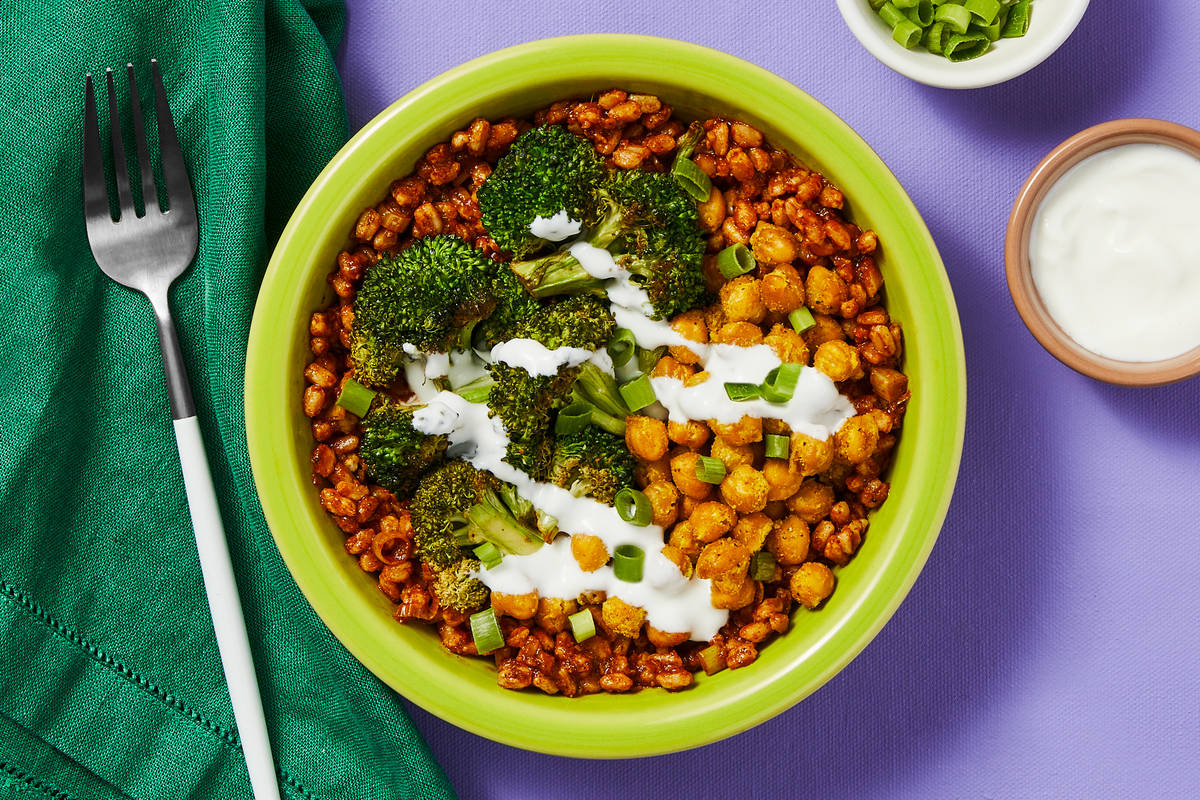 Curried Farro & Chickpeas