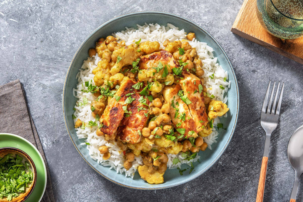 Curry à l'indienne au chou-fleur et panir