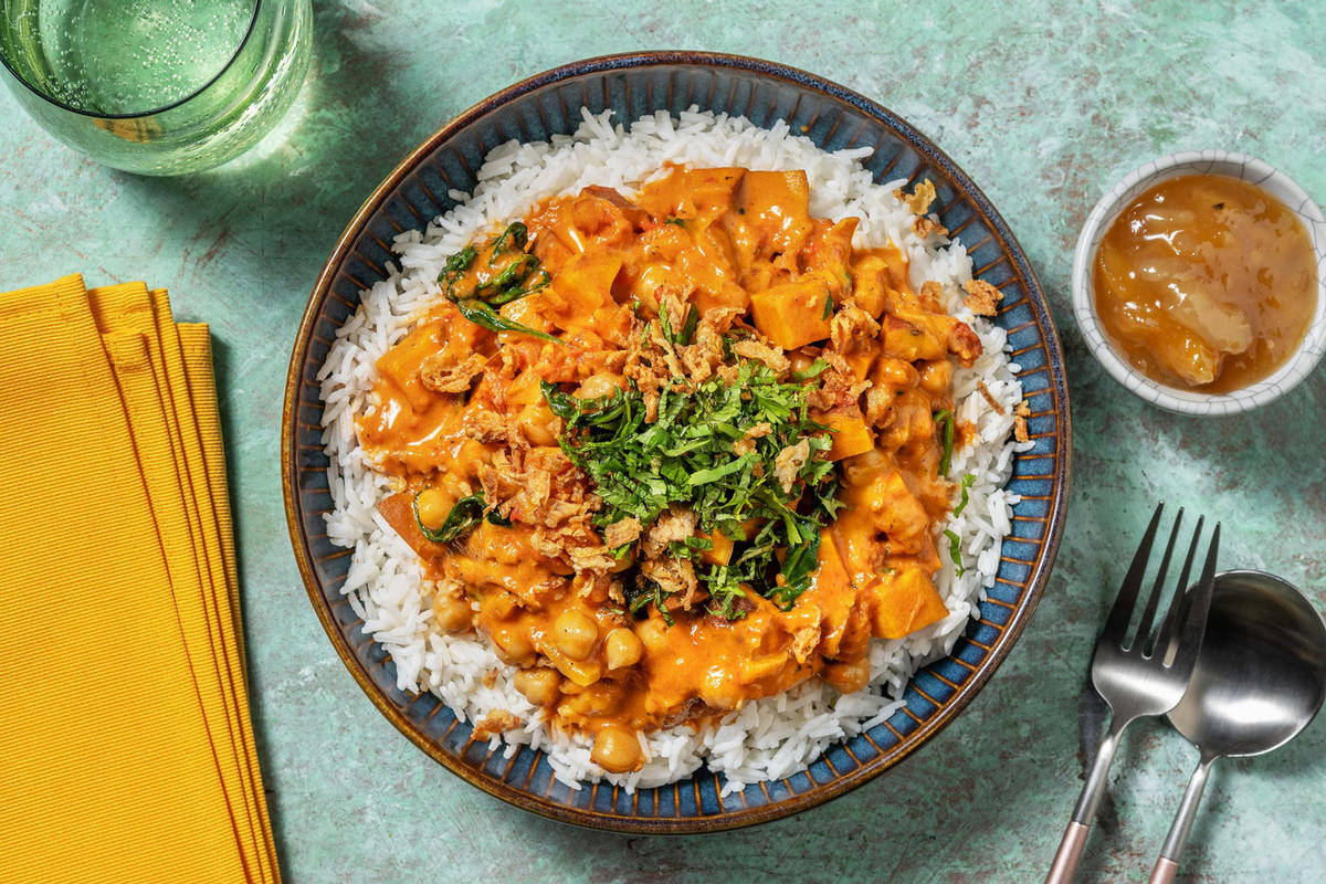 Kikkererwtencurry met zoete aardappel