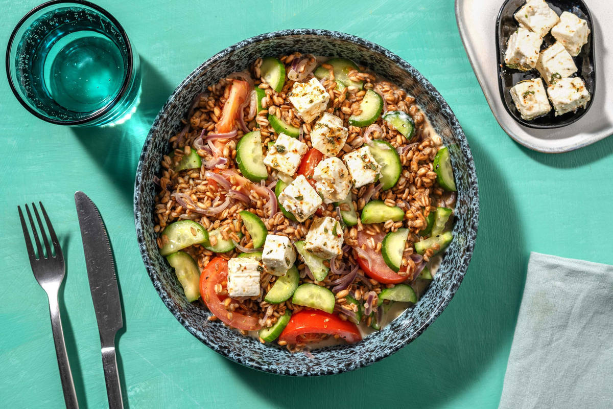 Dinkel-Bowl Griechischer Art