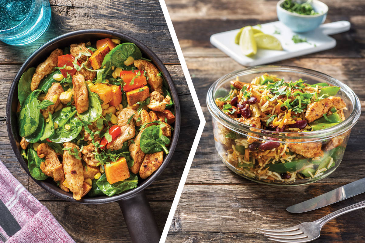 Caribbean Chicken Roast Veggie Toss for Dinner