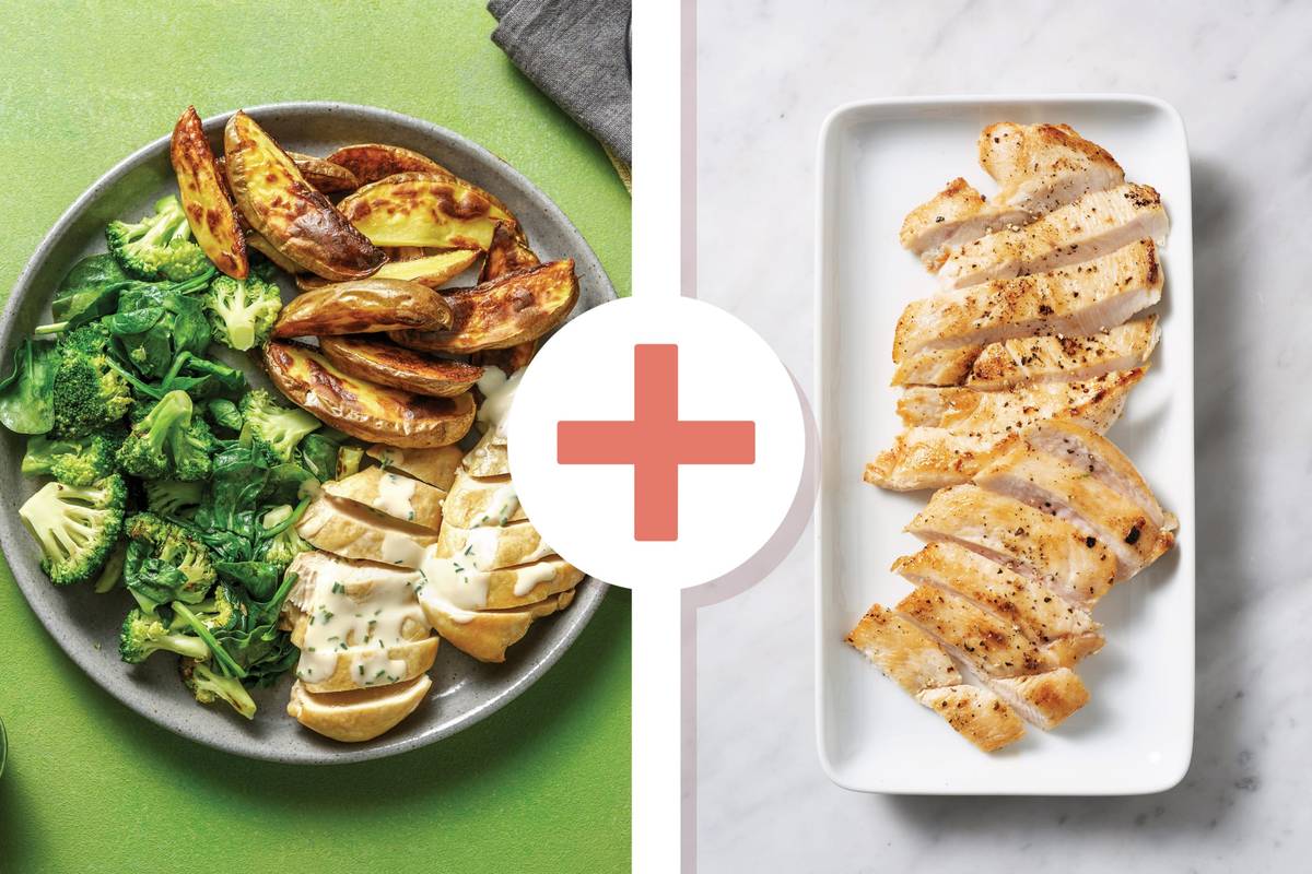Double Chicken & Creamy Chive Sauce 