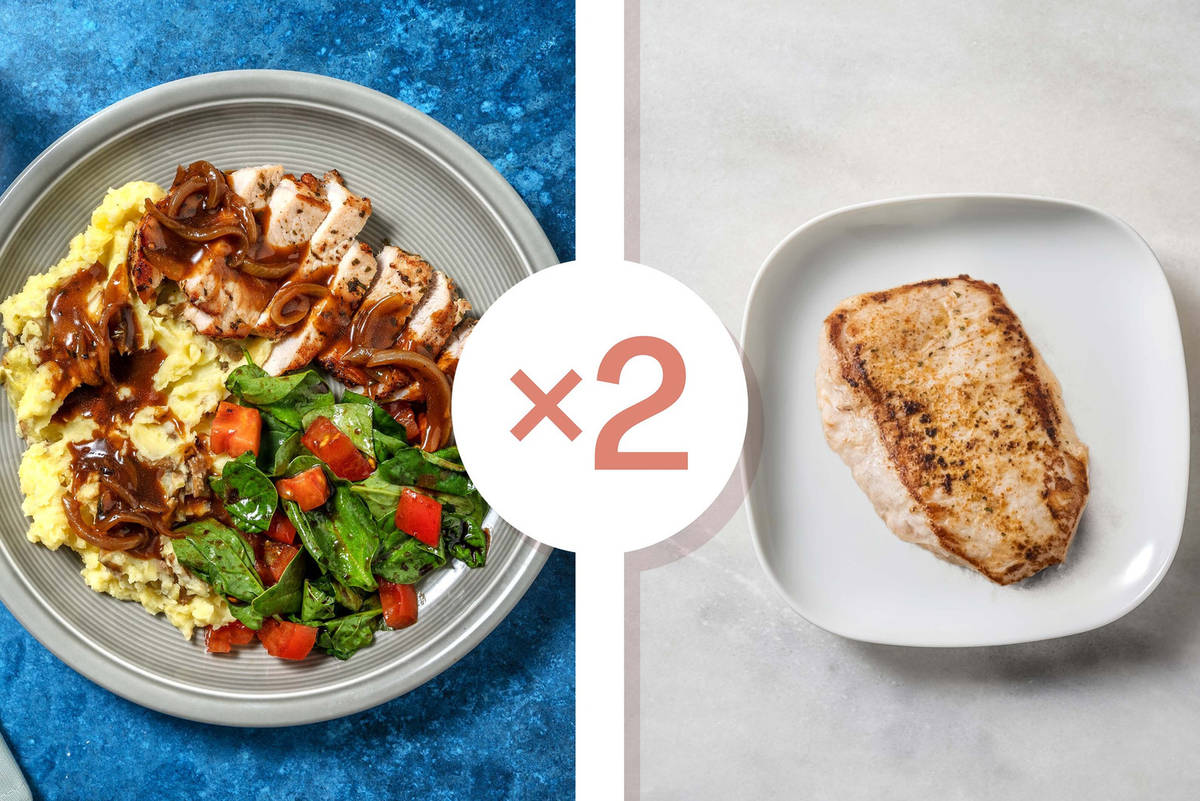 Double côtelettes de porc à l’oignonDouble côtelettes de porc à l’oignon