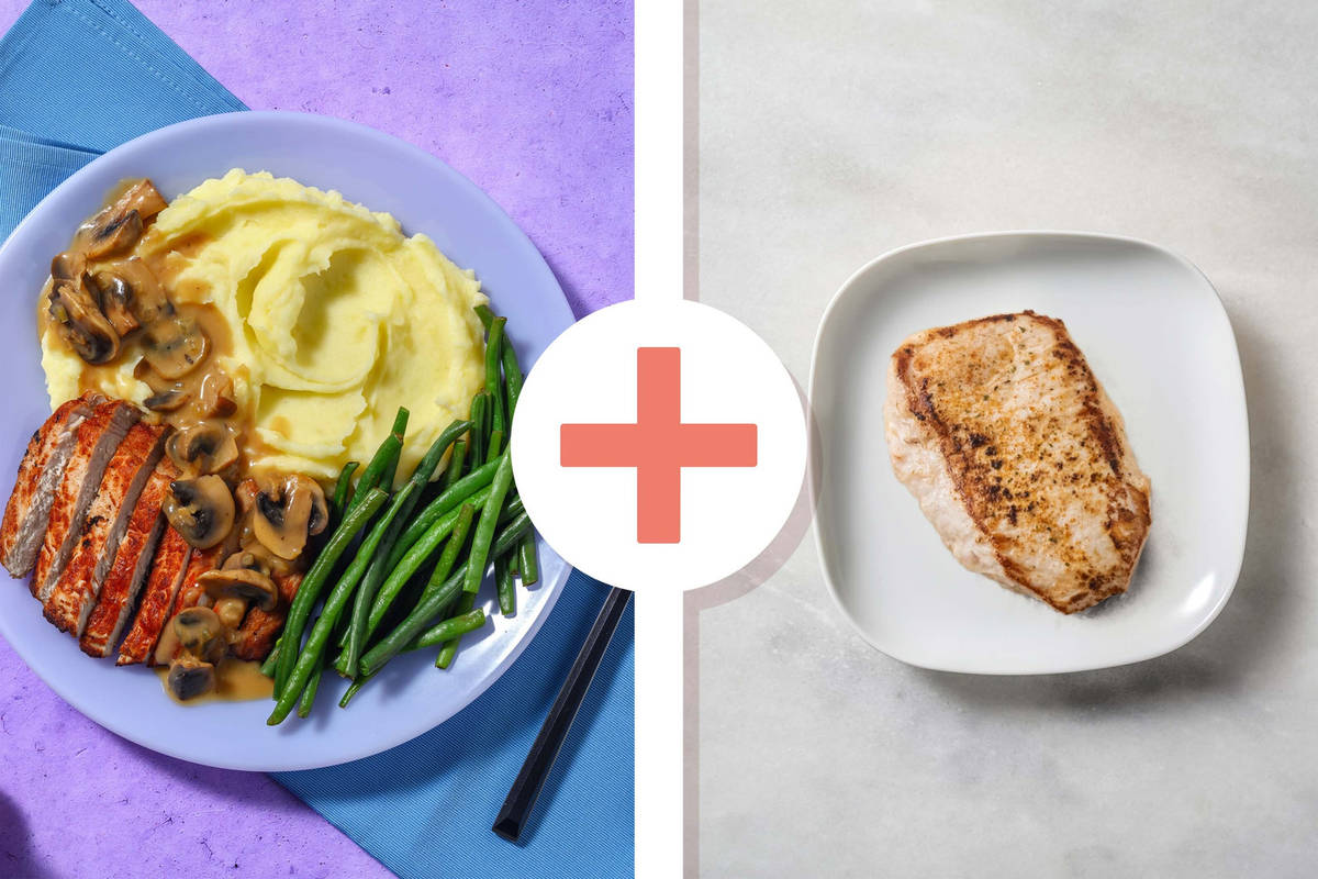 Double Pork Chops and Mushroom-Sour Cream Sauce