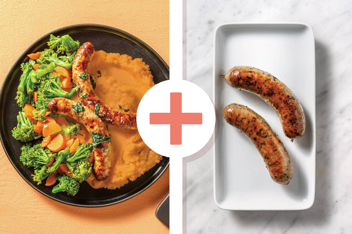 Double Pork Sausages & Creamy Parsley Sauce