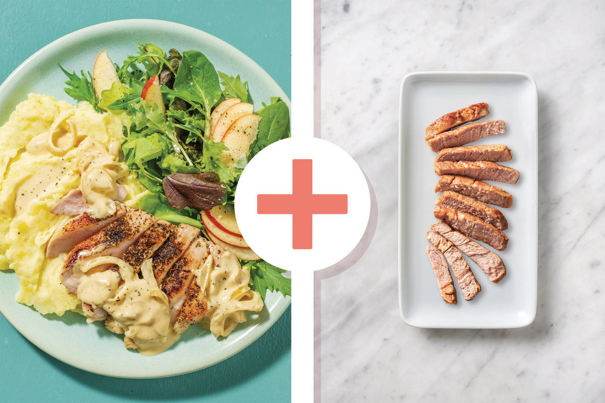 Double Pork Steak & Creamy Onion Sauce
