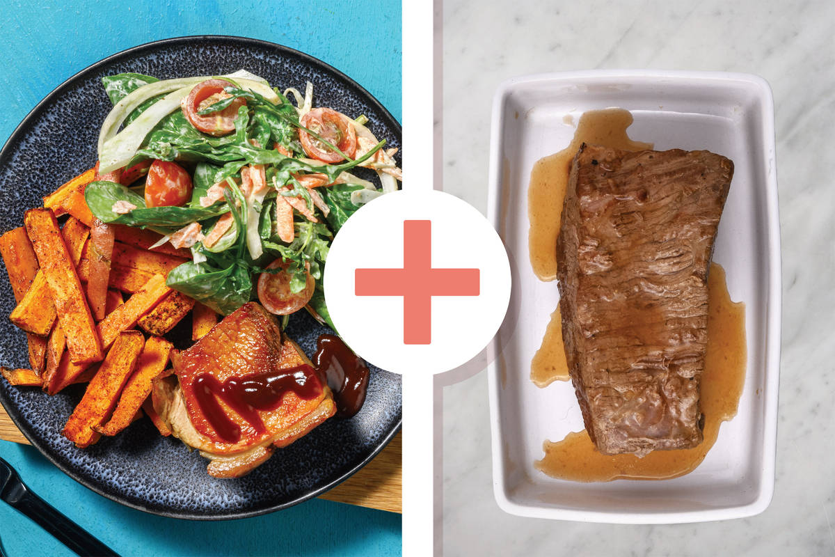 Sticky Double Pork Belly & Tomato-Fennel Salad