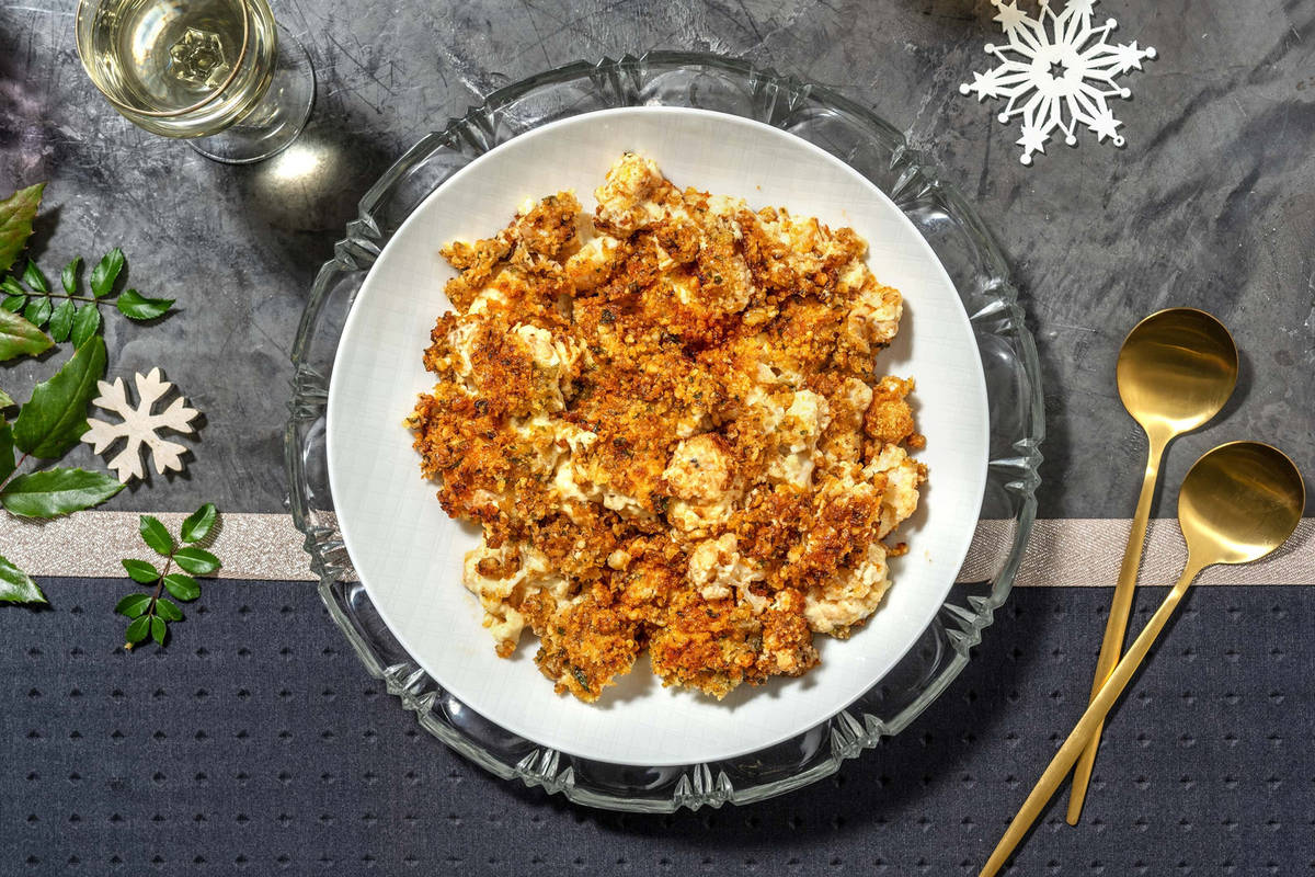 Chou-fleur rôti et sauce au fromage