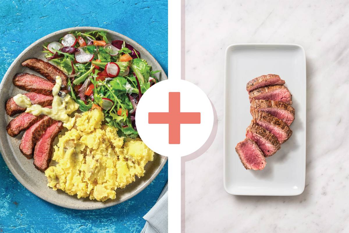 Double Rump Steak & Garlic Butter Sauce
