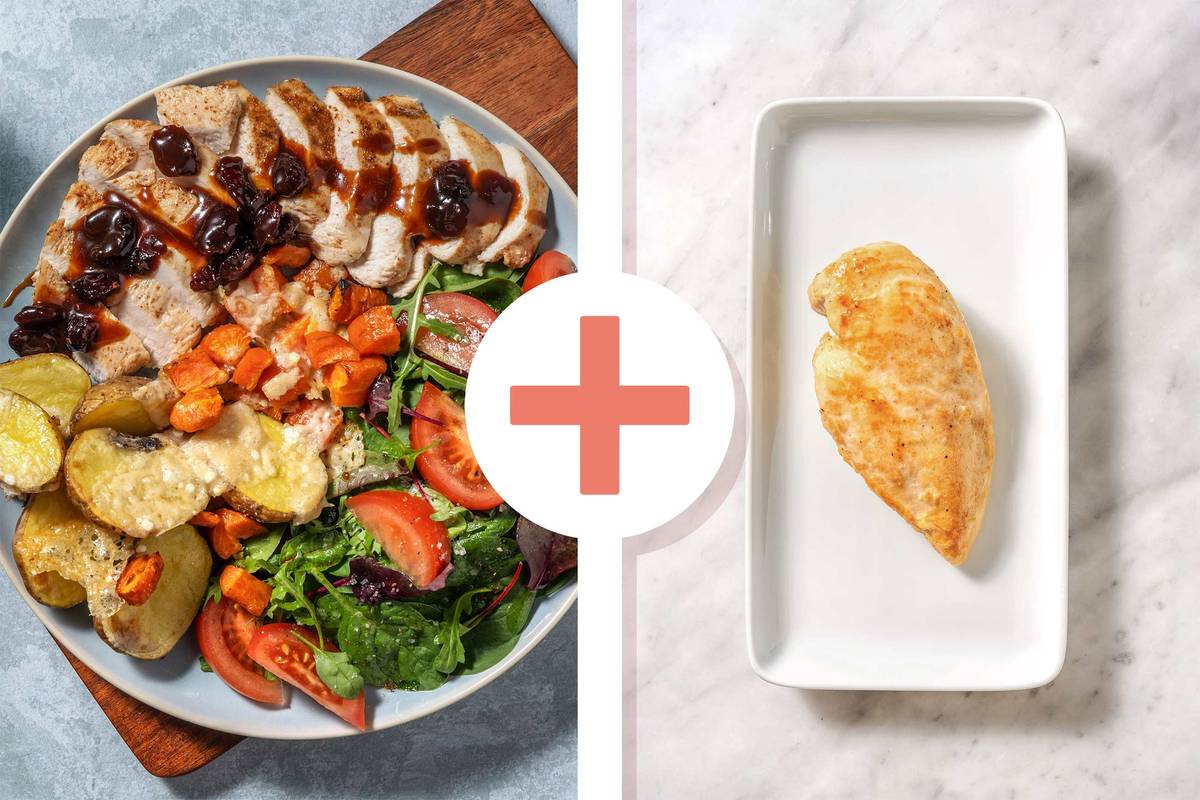 Double Seared Chicken & Cranberry Gravy