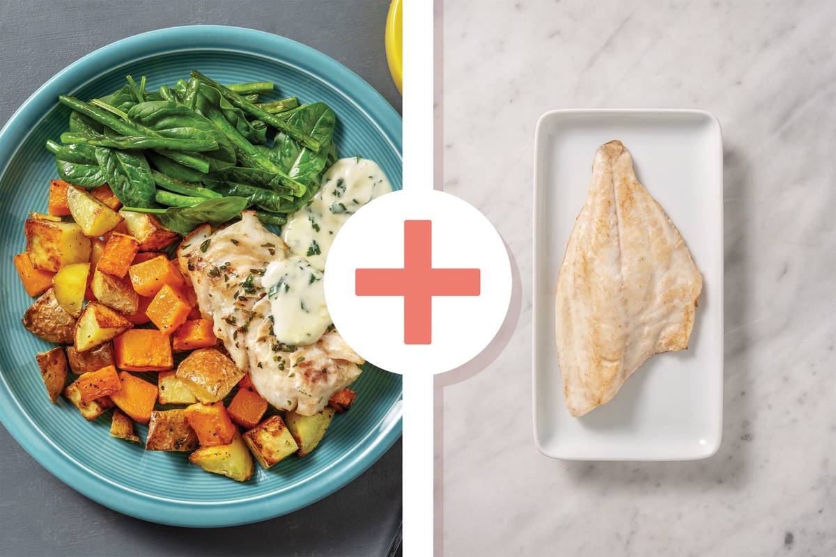 Double White Fish & Creamy Parsley Sauce