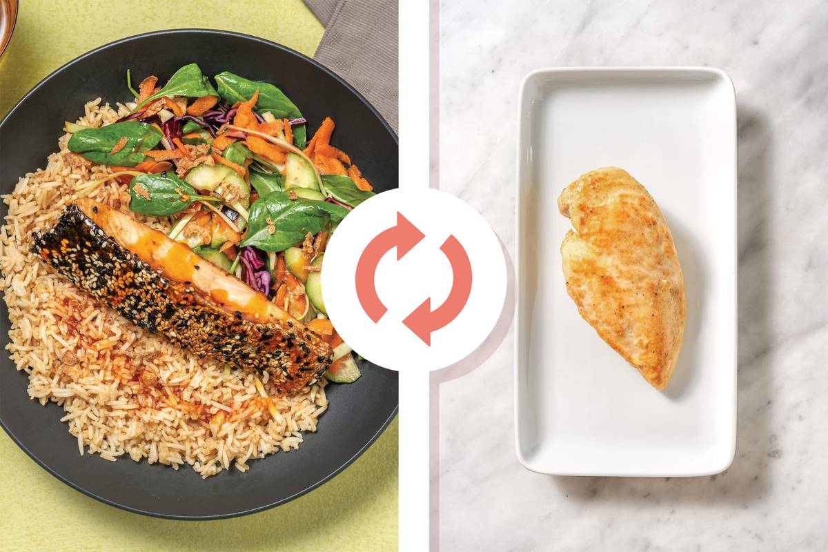 Sesame-Crusted Chicken Poke Bowl