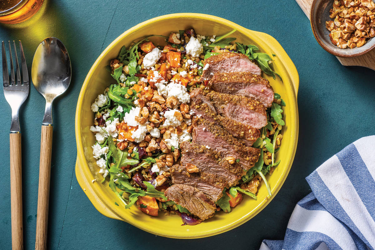Dukkah-Crusted Lamb & Freekeh Salad