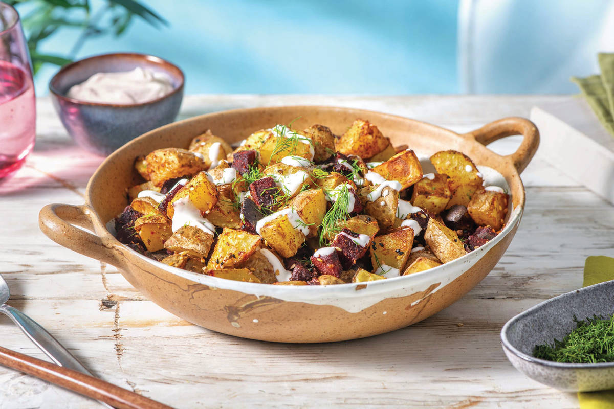 Dukkah-Roasted Potatoes & Beetroot