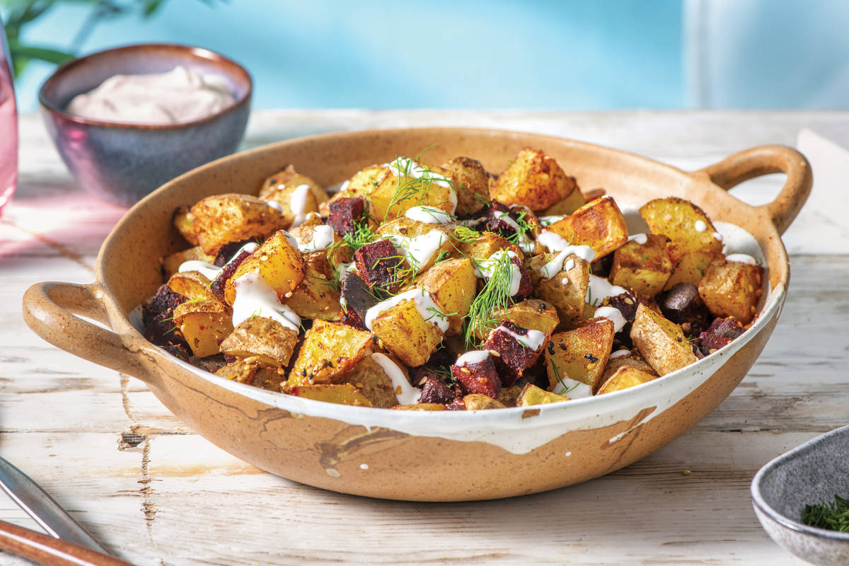 Dukkah-Roasted Potatoes & Beetroot