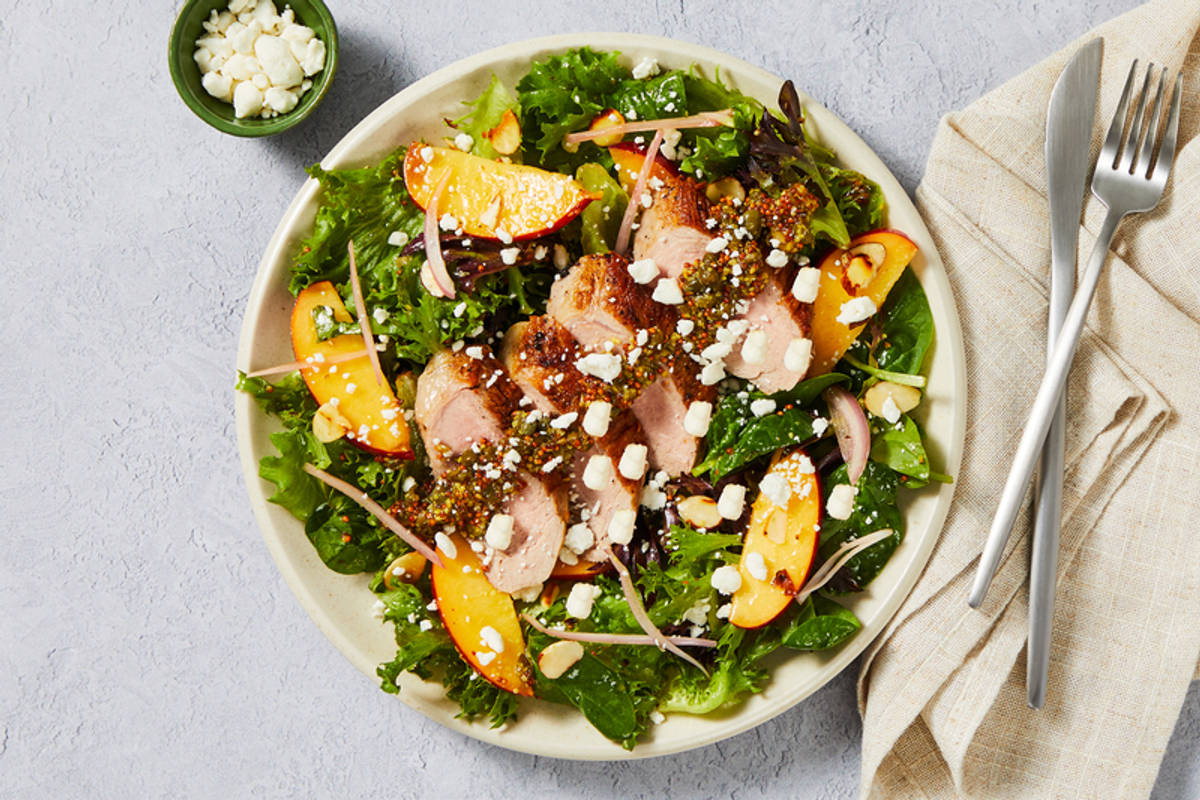 Carb Smart Pork and Stone Fruit Salad