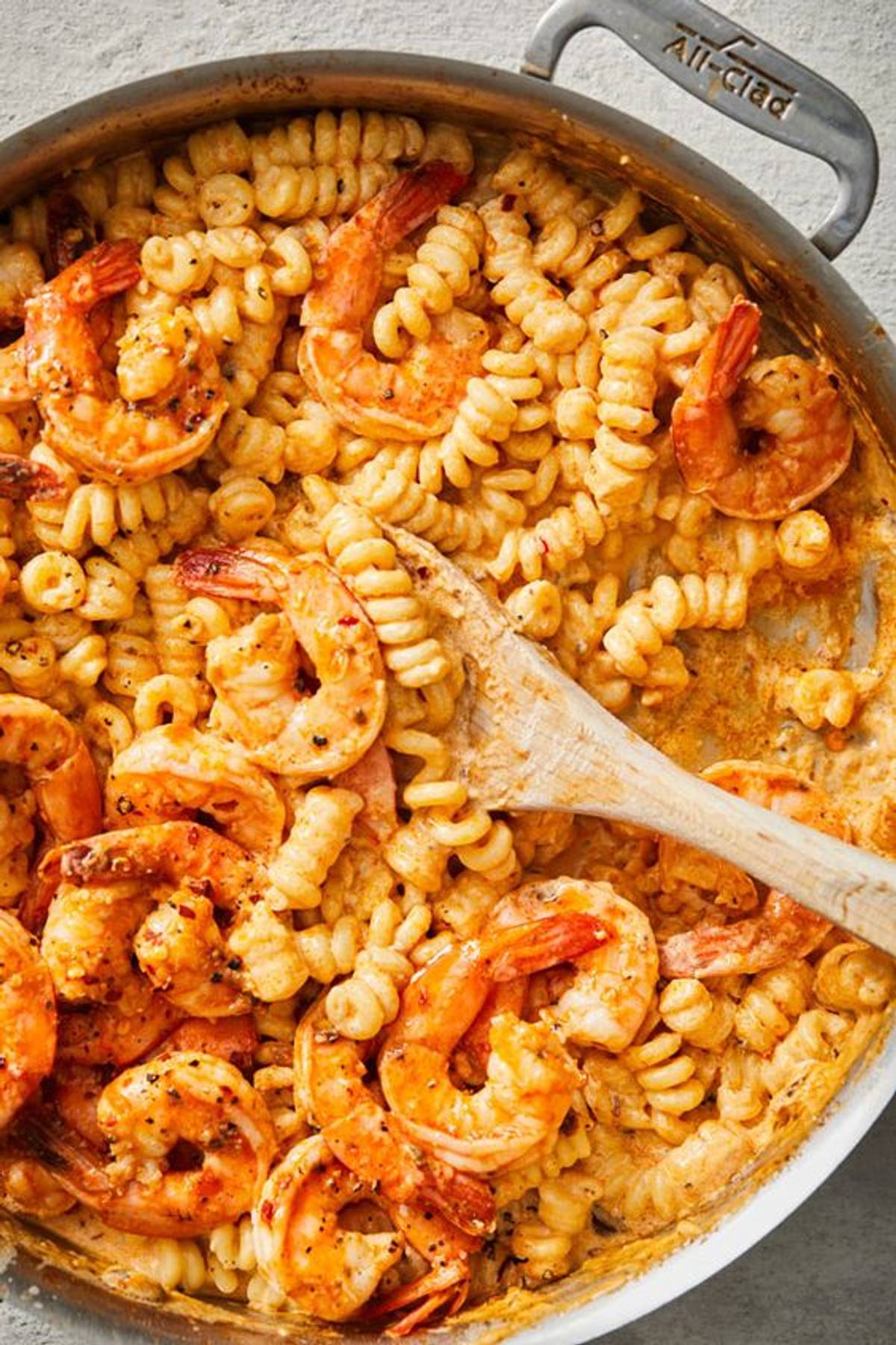 Rosy Shrimp and Sweet Pepper Fusilli