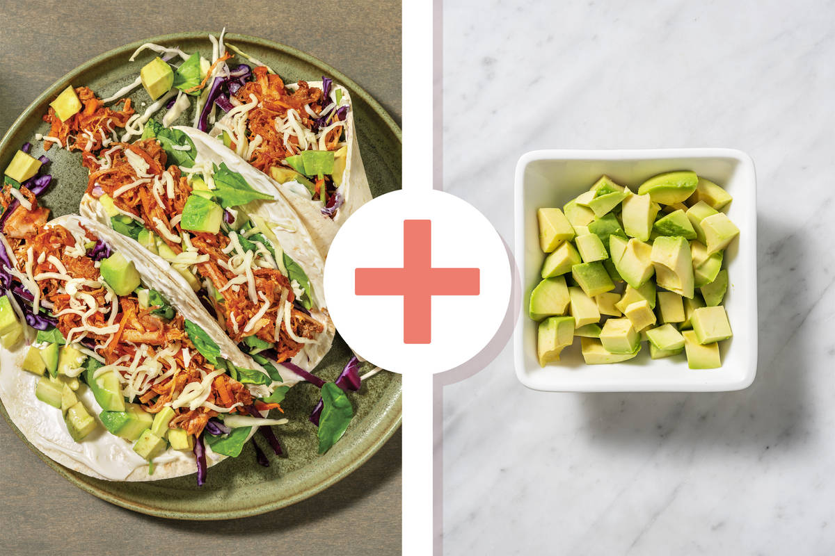 BBQ Pulled Pork, Avocado & Slaw Tacos