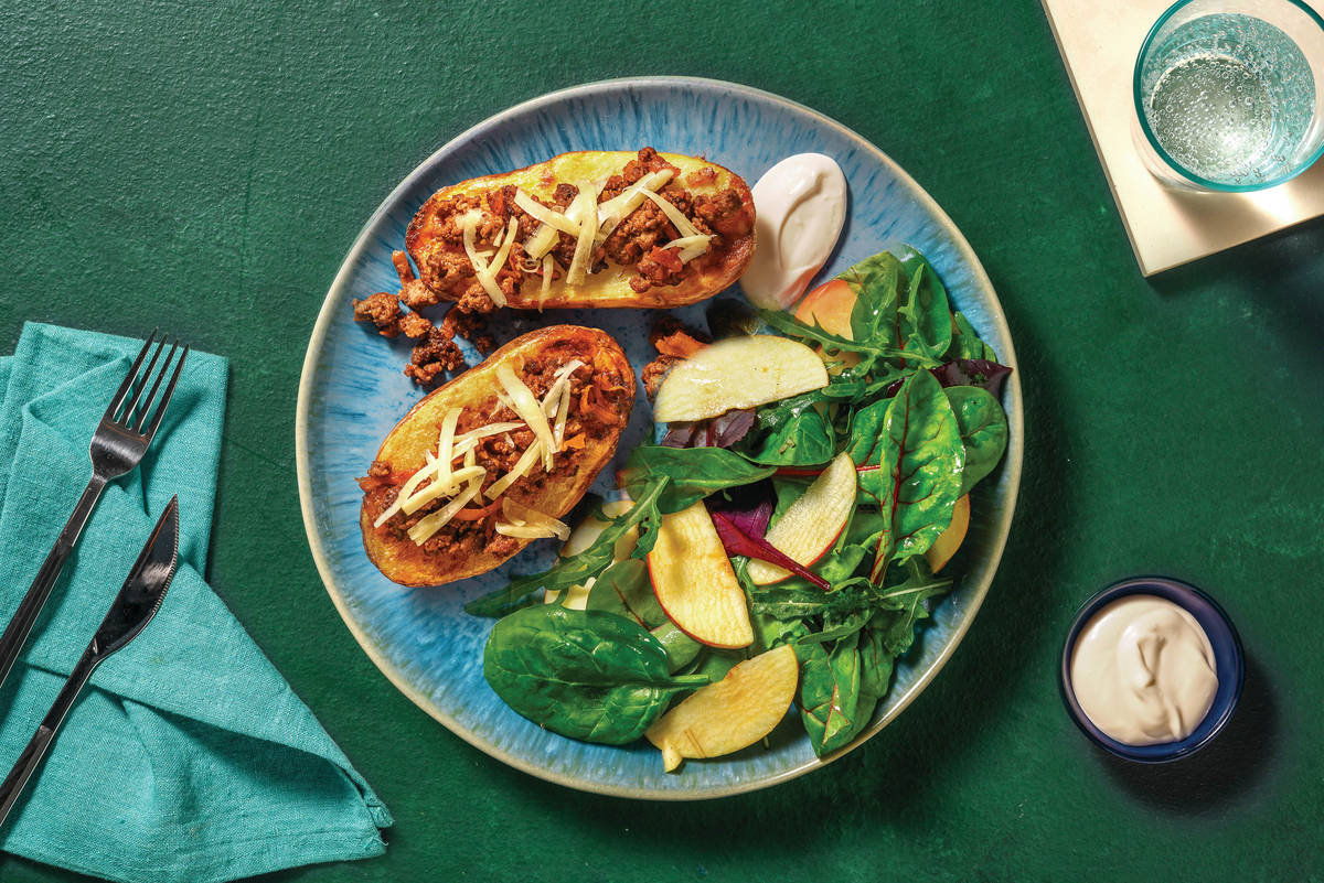 Cheesy Beef Jacket Potatoes
