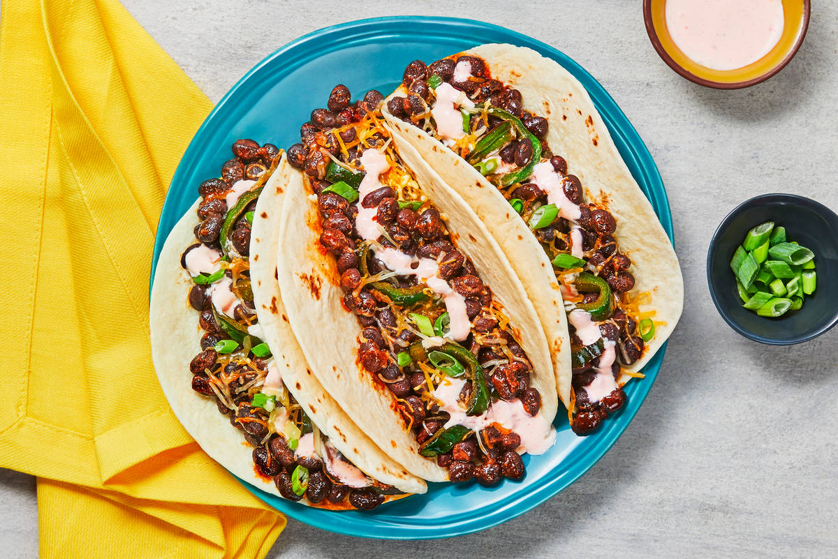 Cheesy Black Bean Tacos