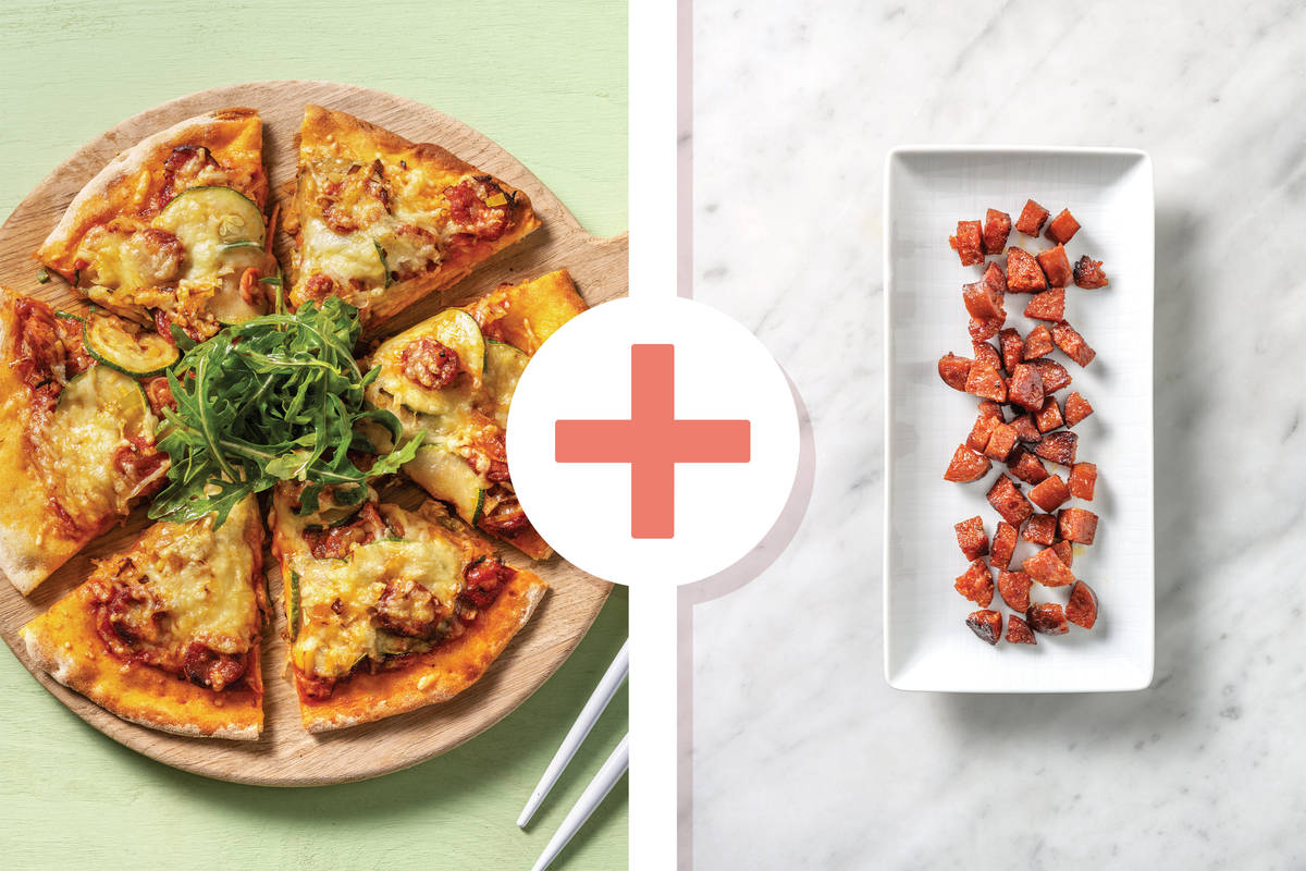 Easy Double Chorizo, Cheddar & Leek Pizza