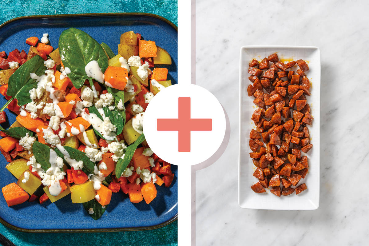 Easy Double Chorizo, Potato & Veggie Traybake