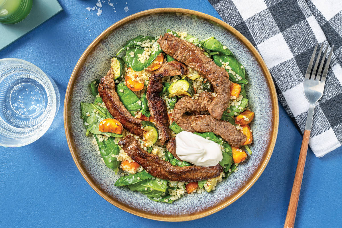 Middle Eastern Beef & Bulgur Bowl