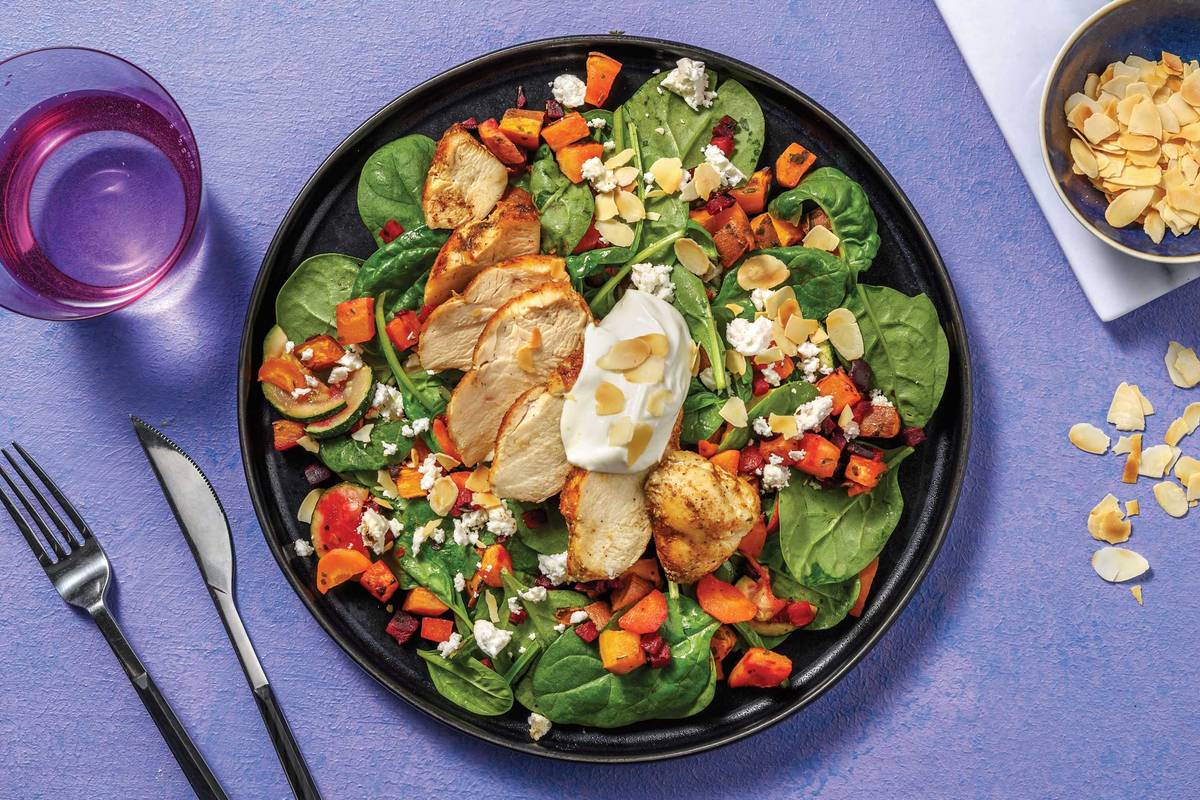 Baked Chicken Salad & Roasted Veggies