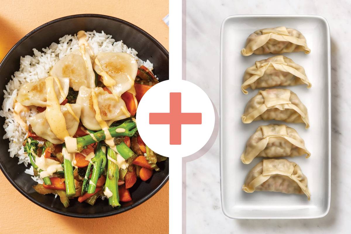 Double Edamame Dumplings & Garlic Rice