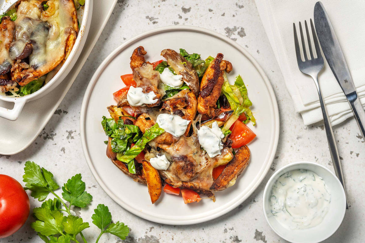 Émincés de poulet et sauce au yaourt à l'ail