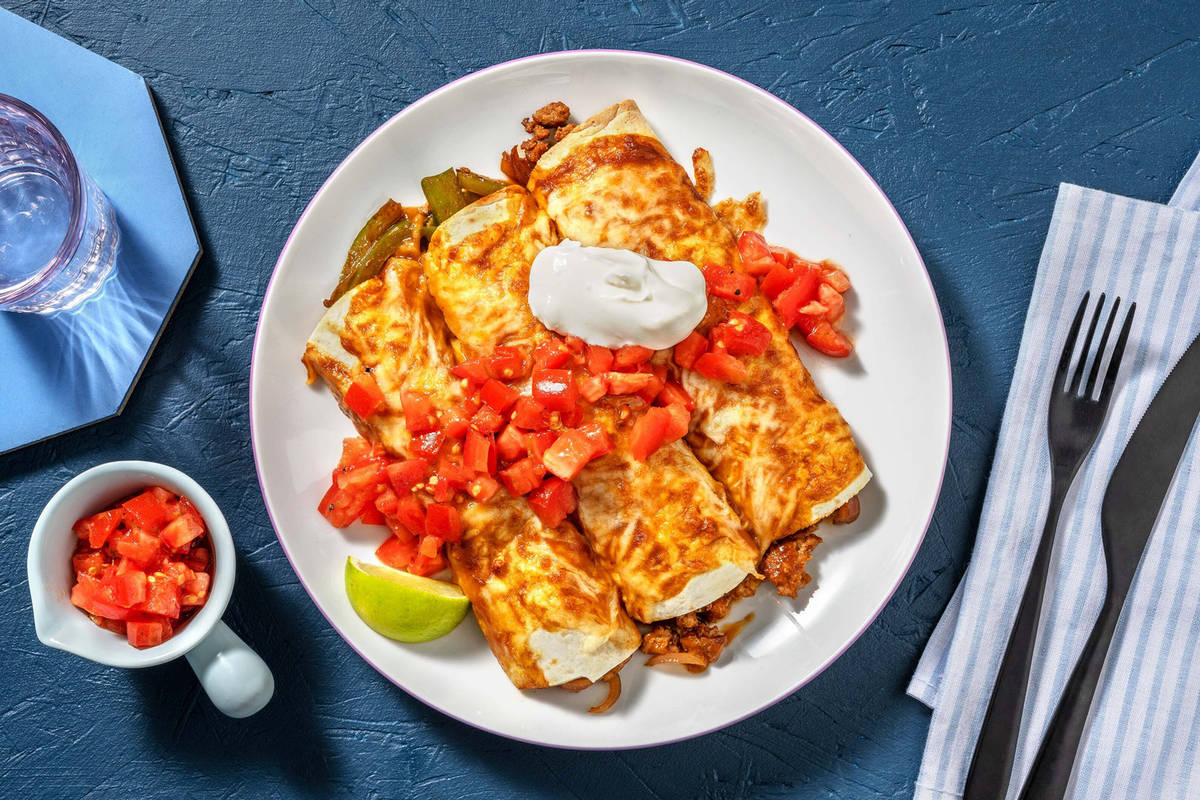 Cheesy Pork Enchiladas and DIY Enchilada Sauce