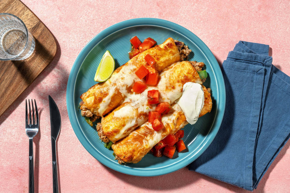 Cheesy Pork Enchiladas and DIY Enchilada Sauce