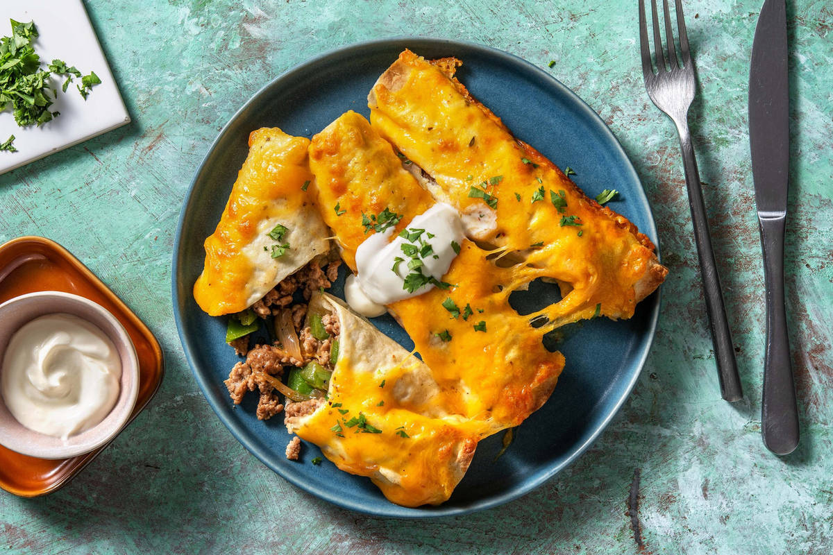 Cheesy Pork Enchiladas and DIY Enchilada Sauce