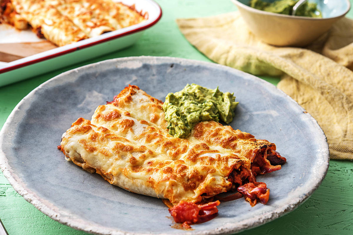 Cheesy Bean Enchiladas